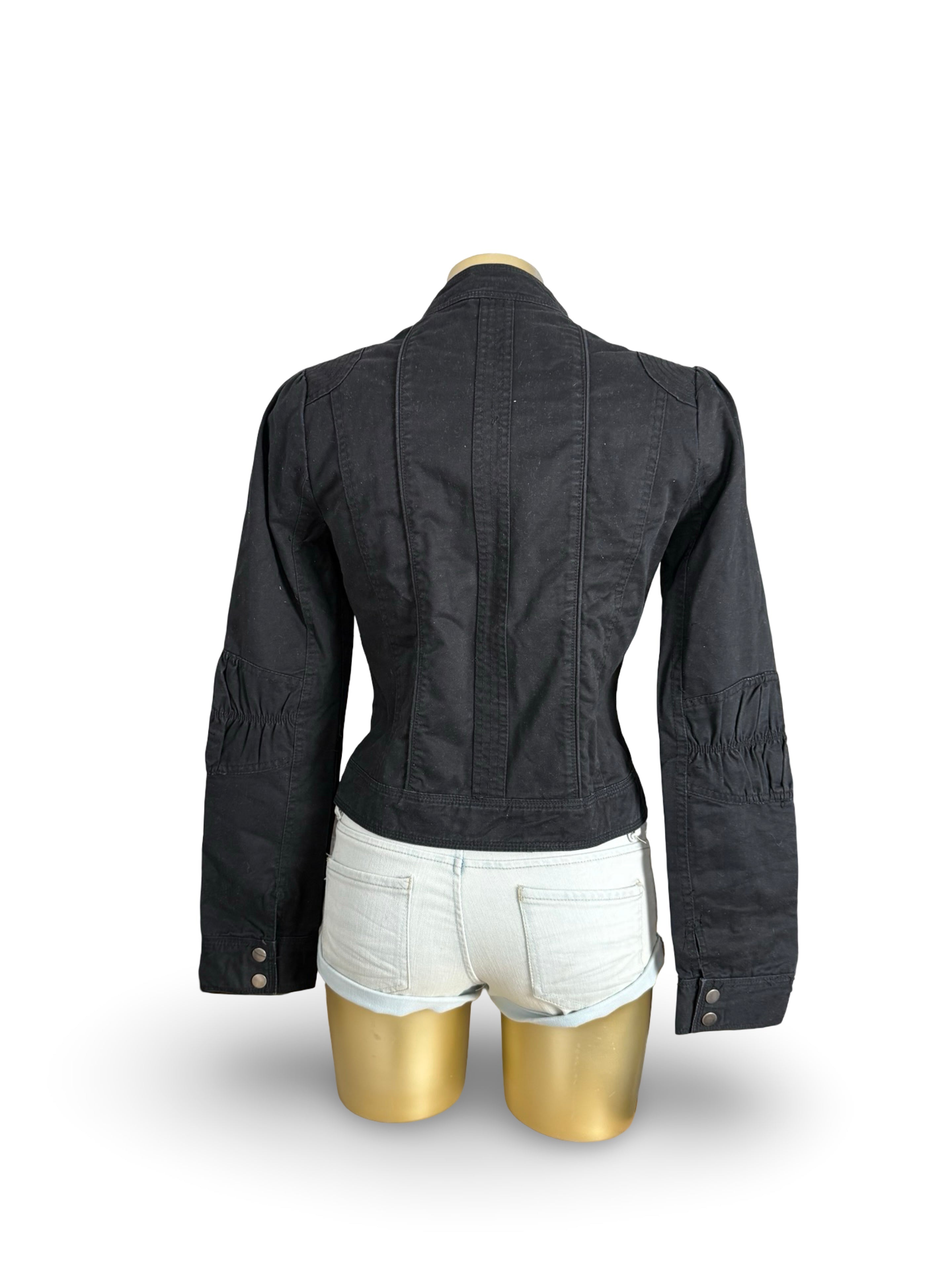 Black zip up biker jacket (M)