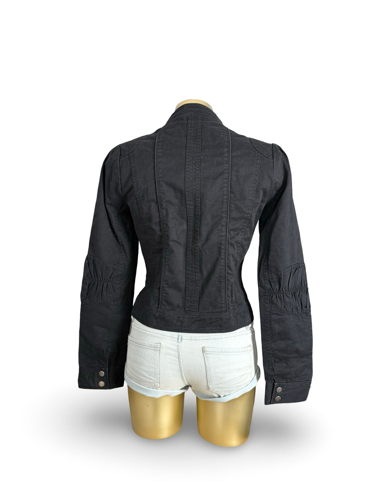 Black zip up biker jacket (M)