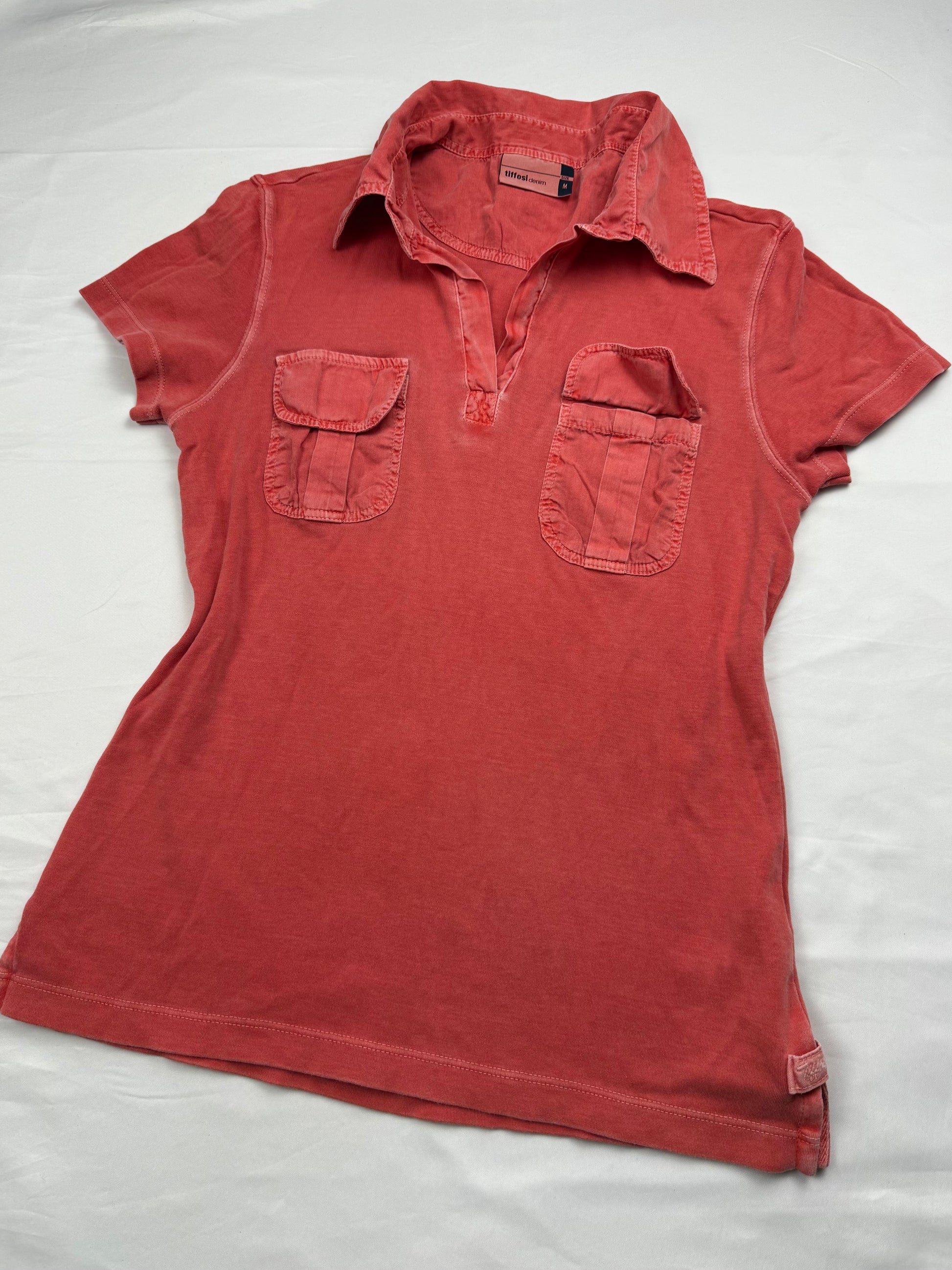 Orange 100% cotton polo tee (S/M)