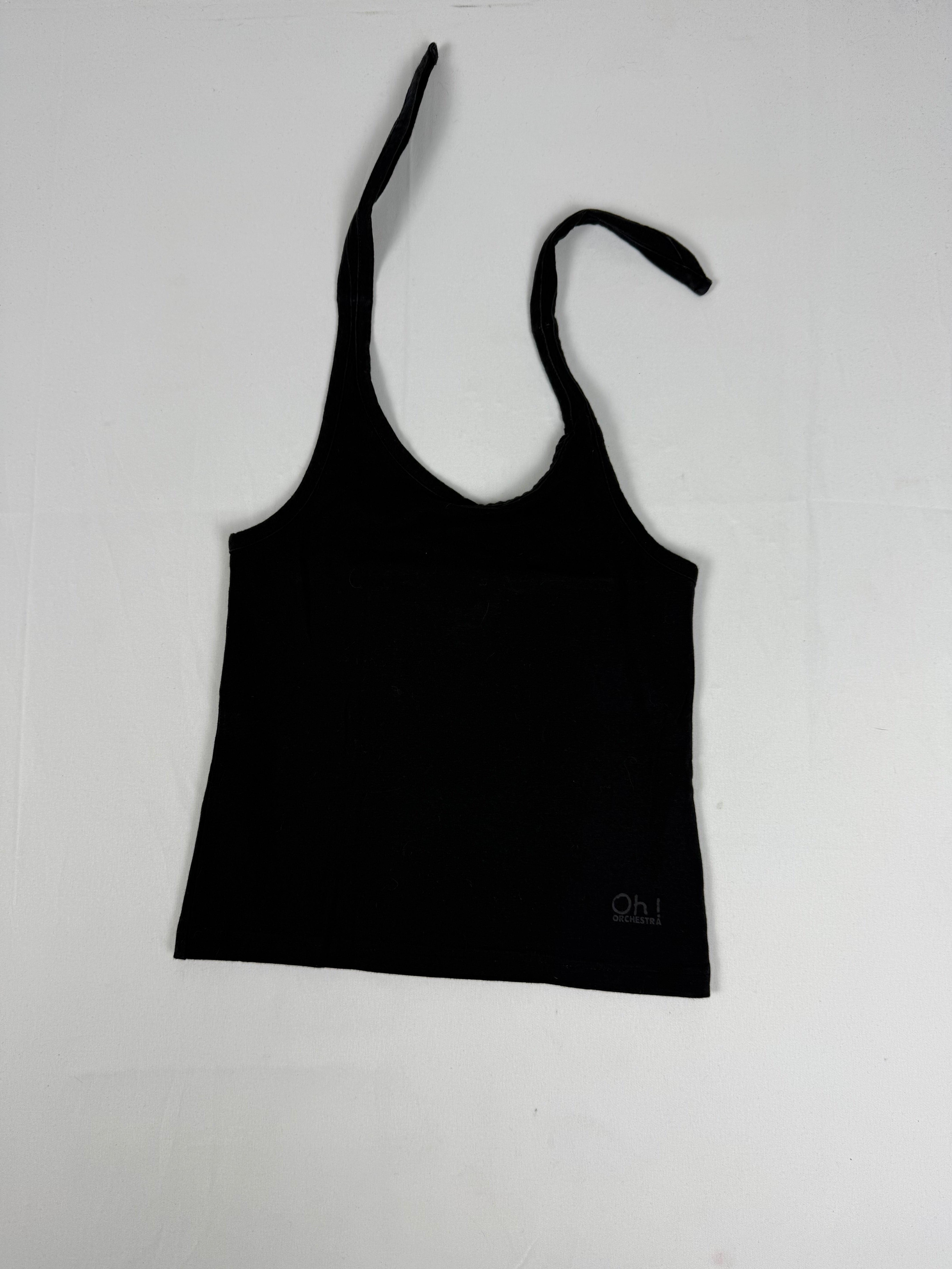 Black cotton tight fit halter top (XXS)