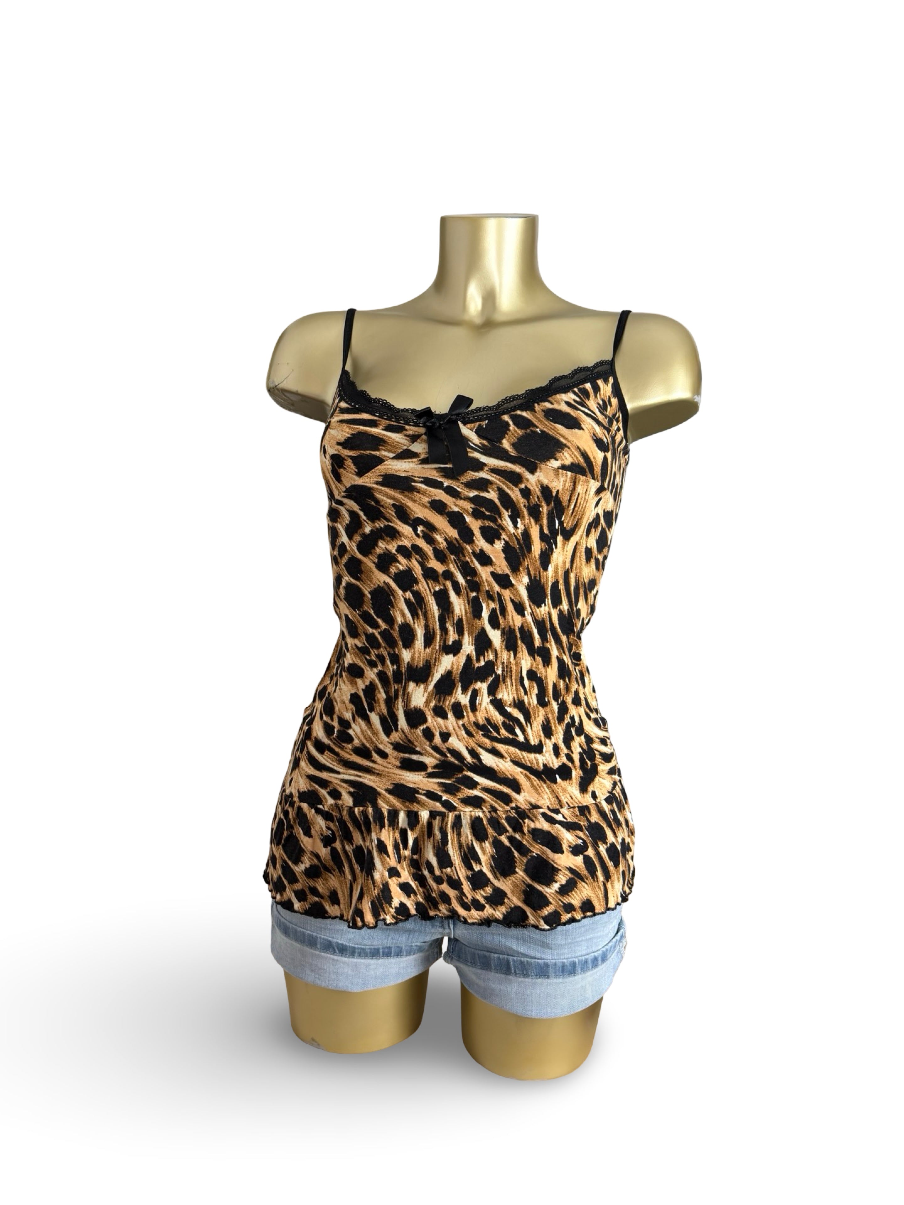 Beige animal print cami top (S/M)