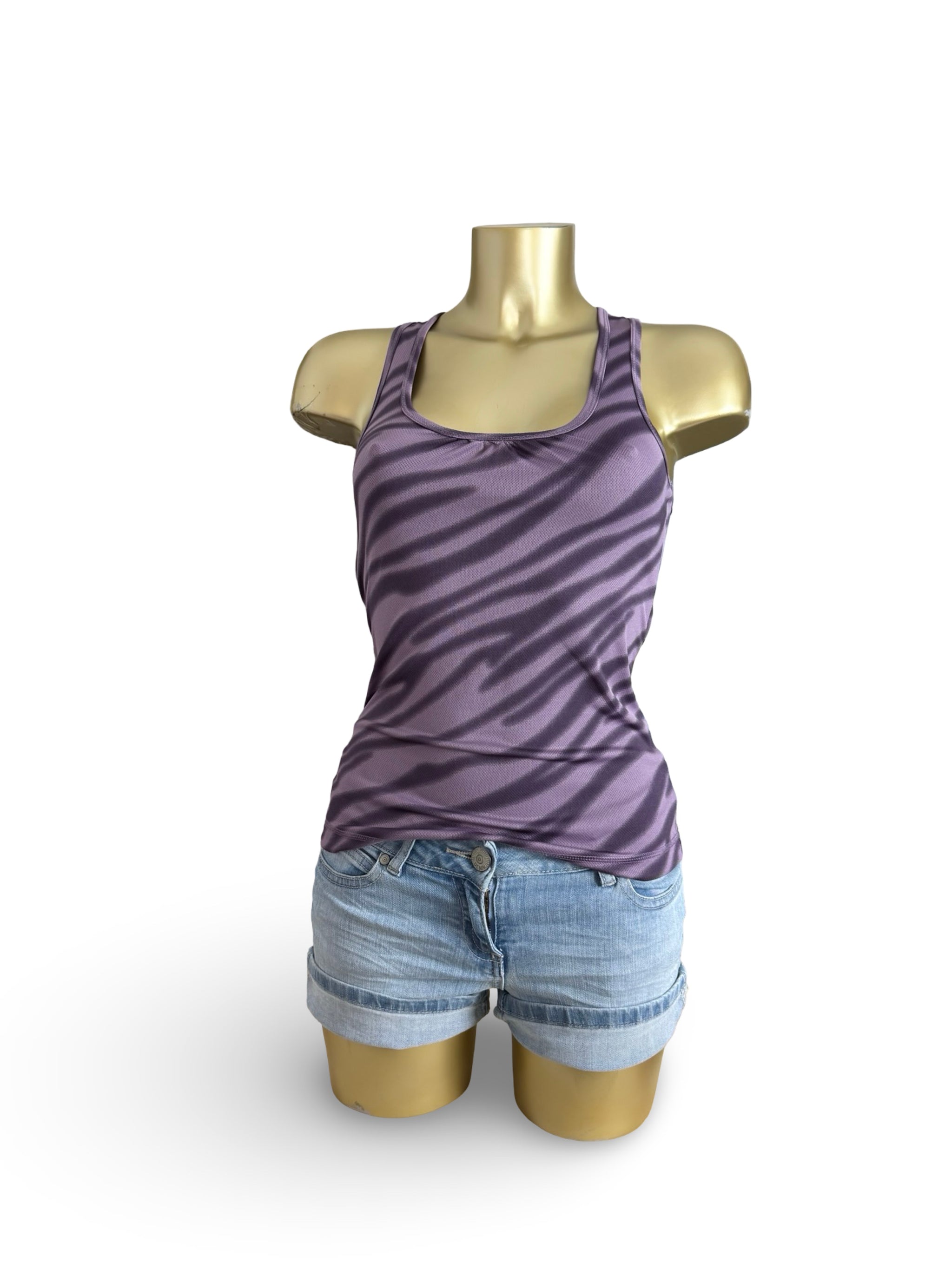 Purple activewear animal print tank top (XS)