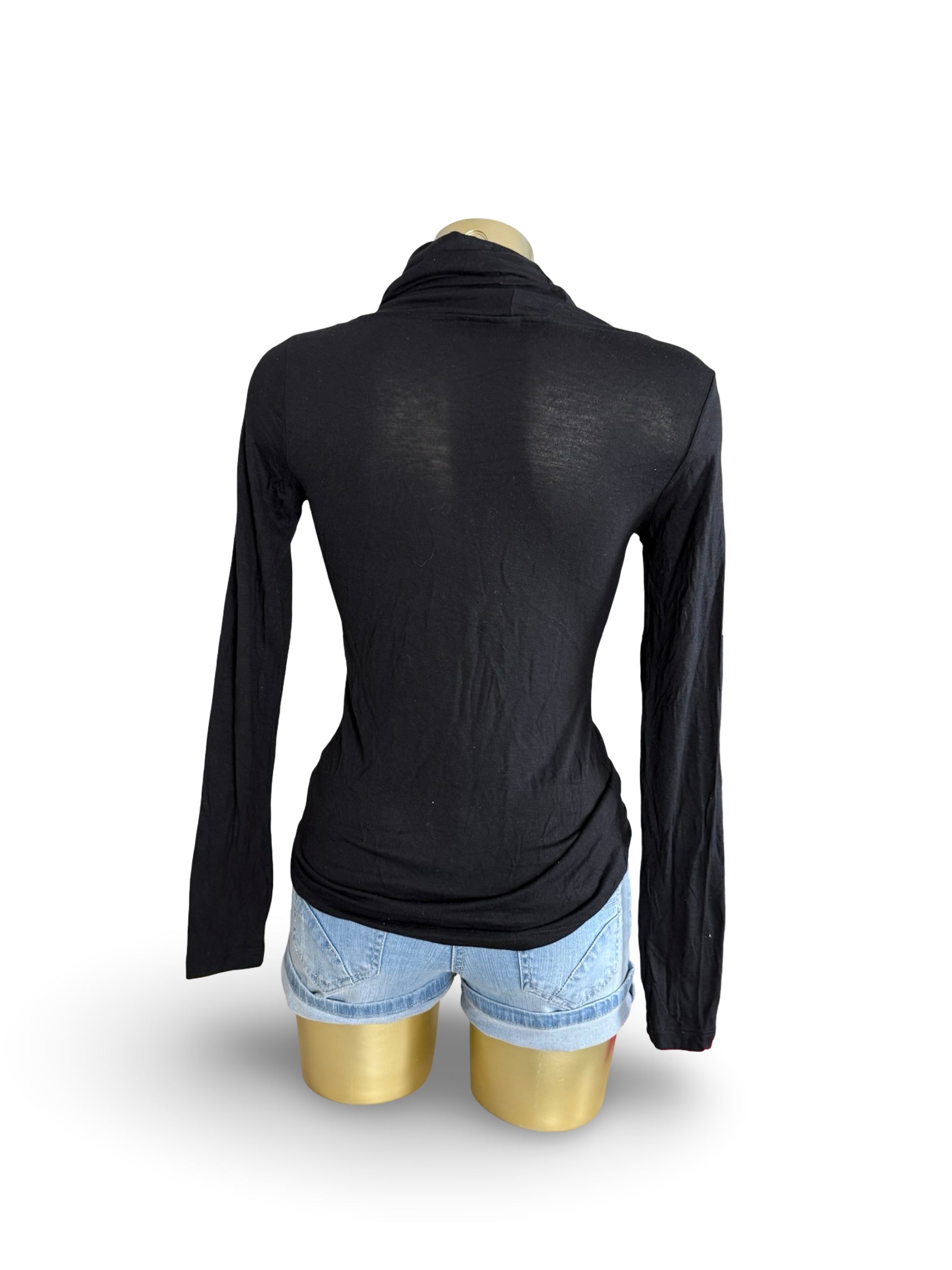Black turtleneck long sleeves top (S)