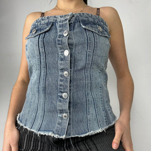 Blue denim corset tube top (M/L)