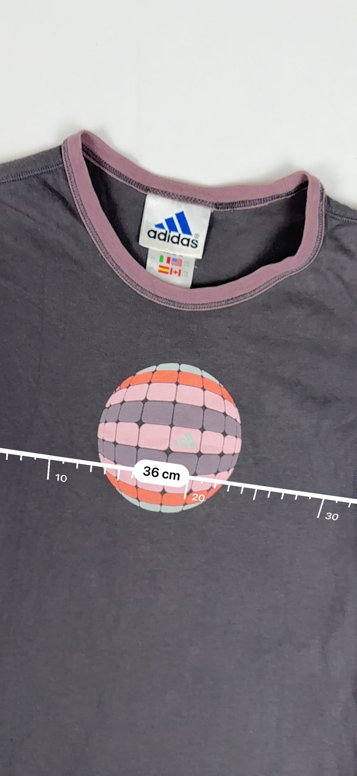 Purple & grey cotton logo activewear tee (S)