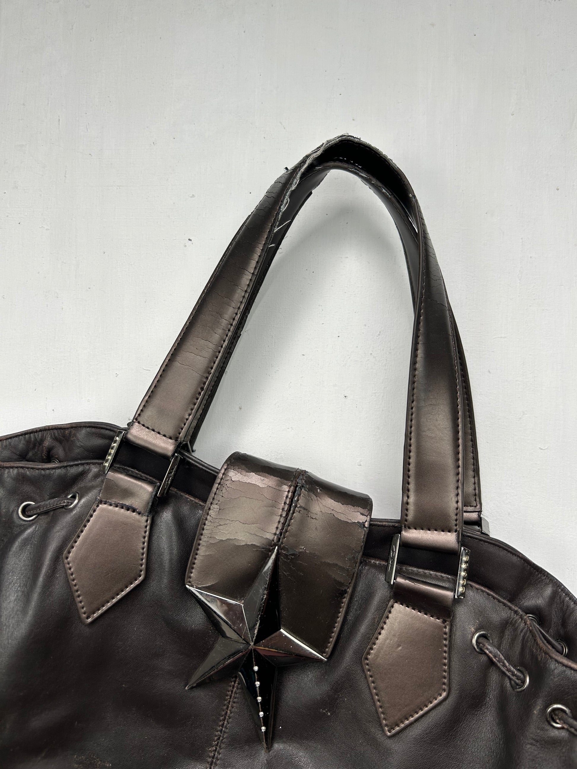Brown star buckle shoulder bag (40 x16 cm)