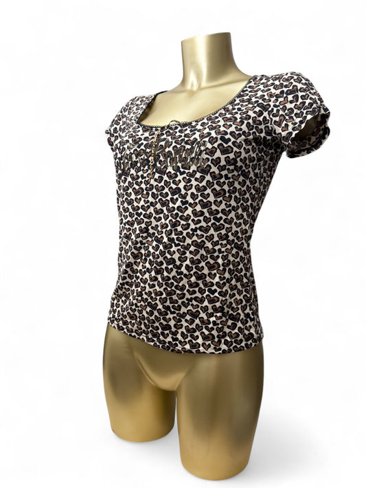 Panther print lycra tee (S/M)