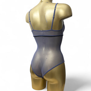 Blue mesh see trough body top (S)