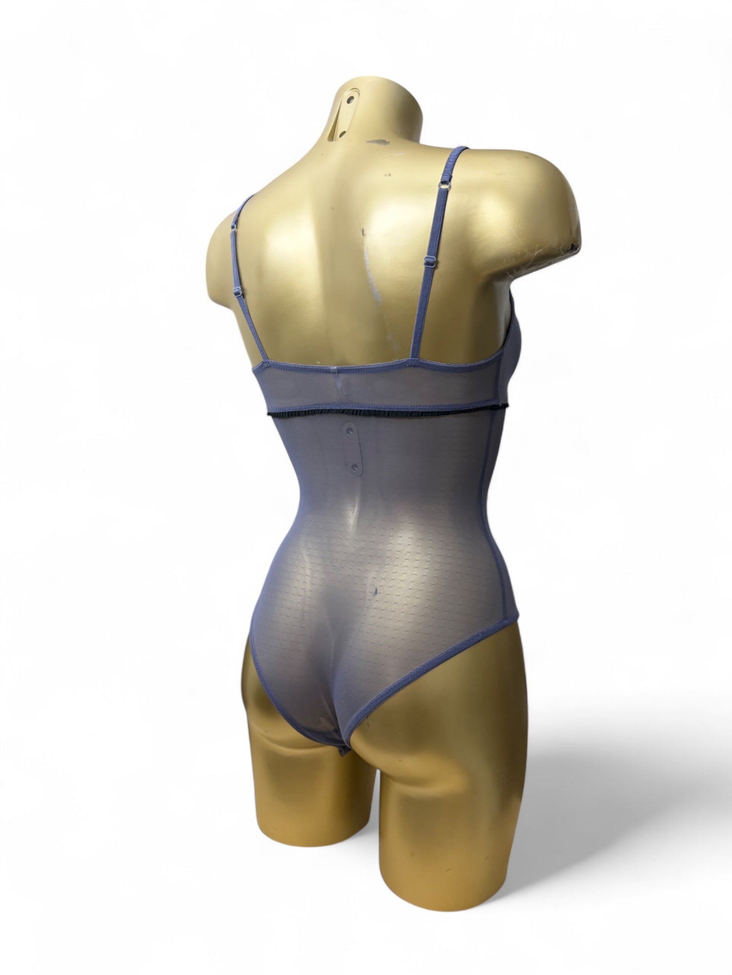 Blue mesh see trough body top (S)