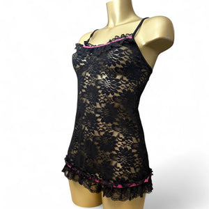 Black lace babydoll dress (S)