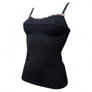 Black lycra cami top (S)