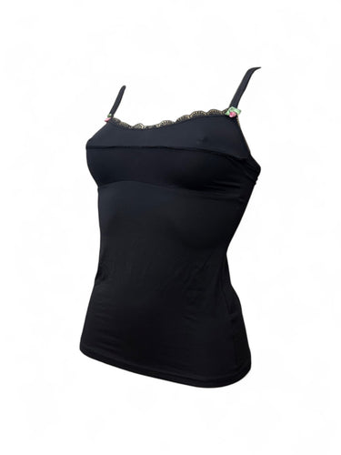 Black lycra cami top (S)