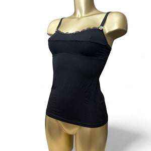 Black lycra cami top (S)