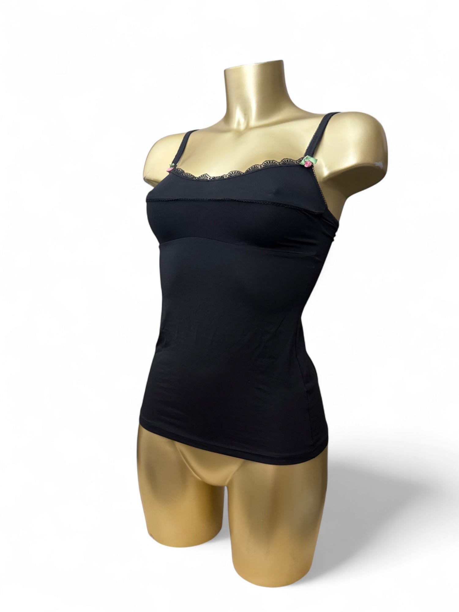 Black lycra cami top (S)