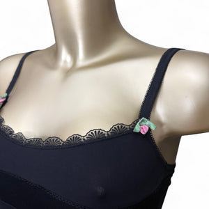 Black lycra cami top (S)