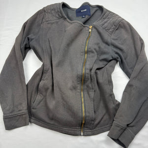 Grey cotton zip up tight fit jacket (XS)