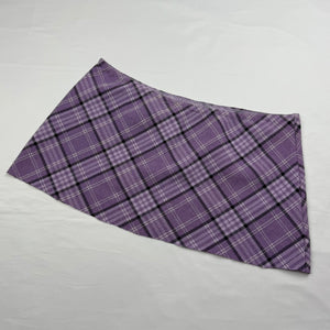 Lilac check print low rise mini/ micro skirt (S)