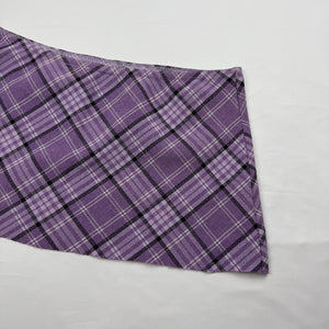 Lilac check print low rise mini/ micro skirt (S)