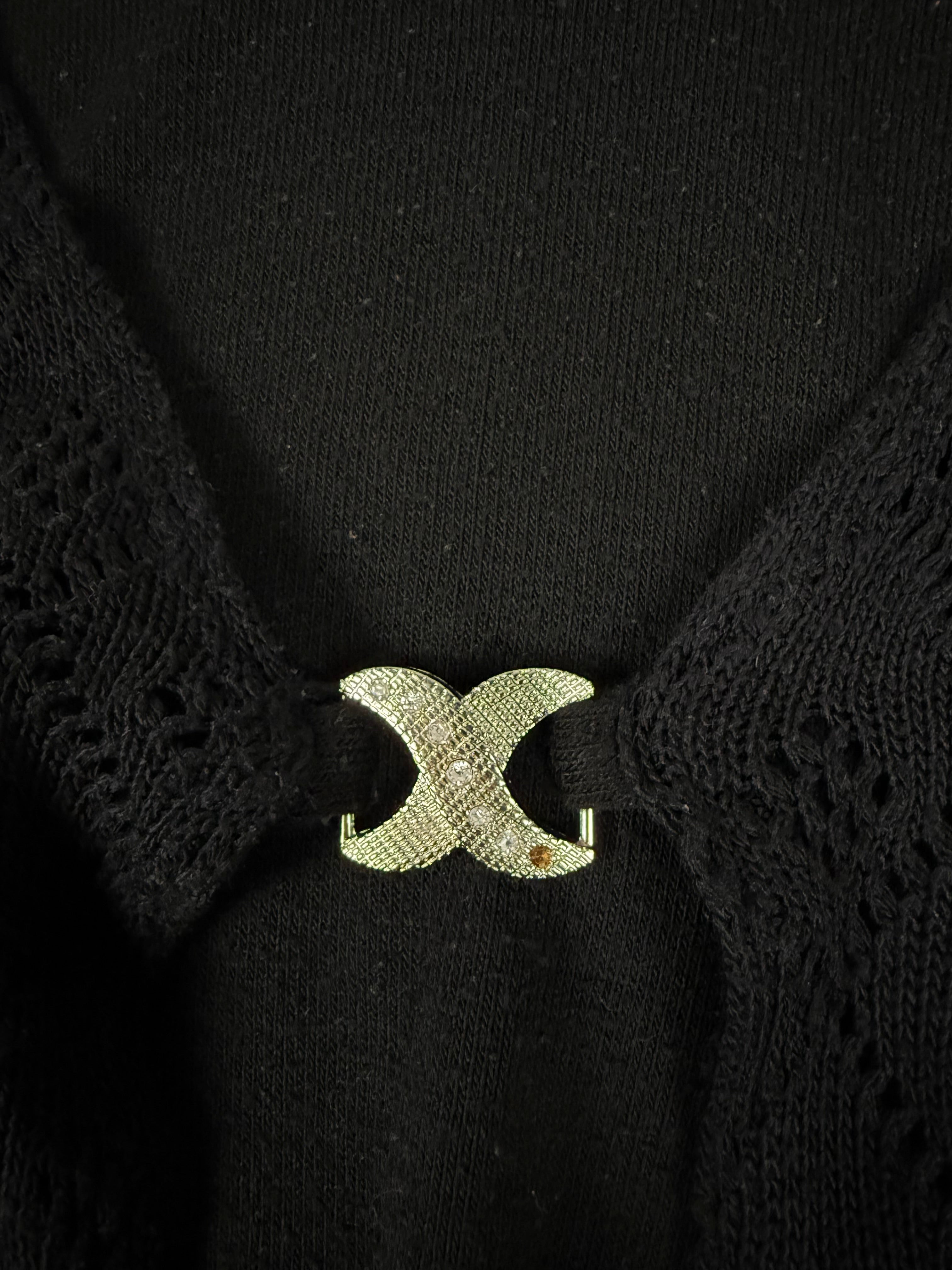 Black turtleneck 2 in 1 cardigan jumper (S)