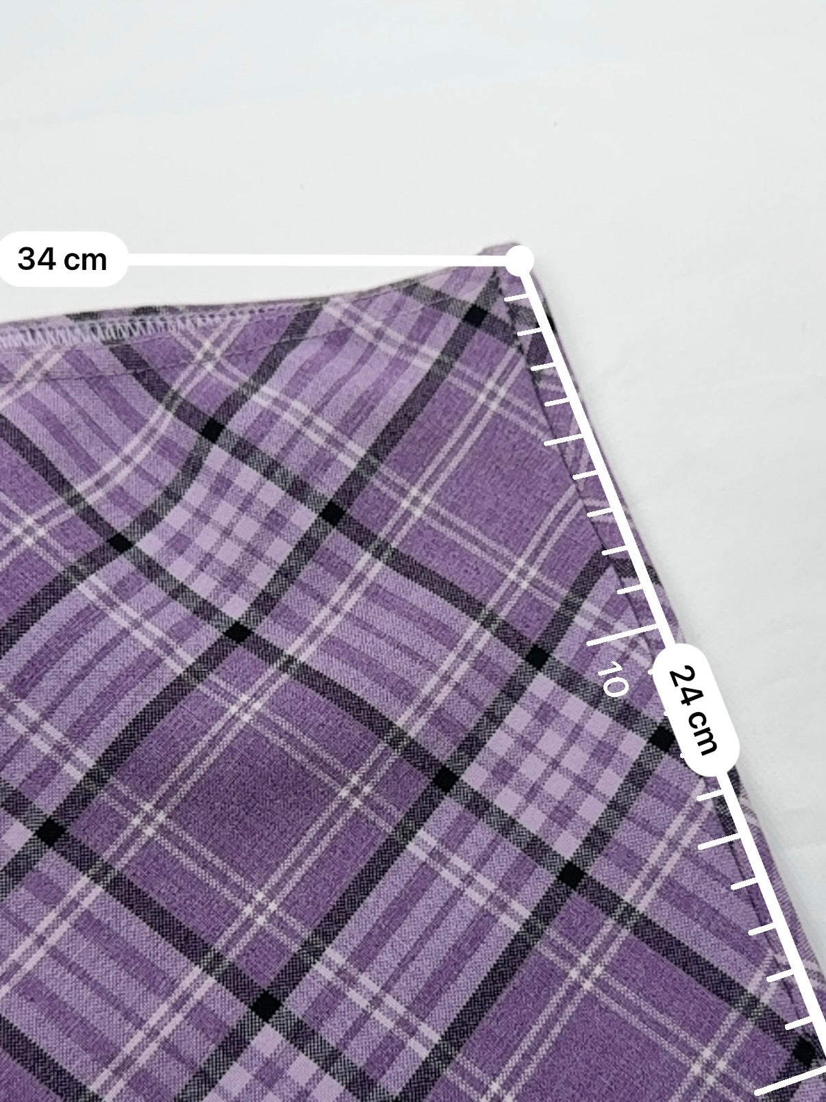 Lilac purple check print low rise mini/ micro skirt (S)