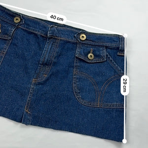 Navy blue denim low rise mini skirt (M/L)
