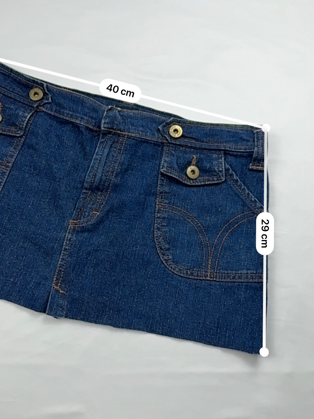 Navy blue denim low rise mini skirt (M/L)