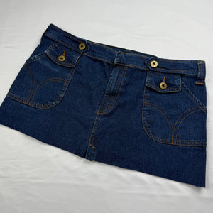 Navy blue denim low rise mini skirt (M/L)