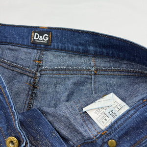 Navy blue denim low rise mini skirt (M/L)