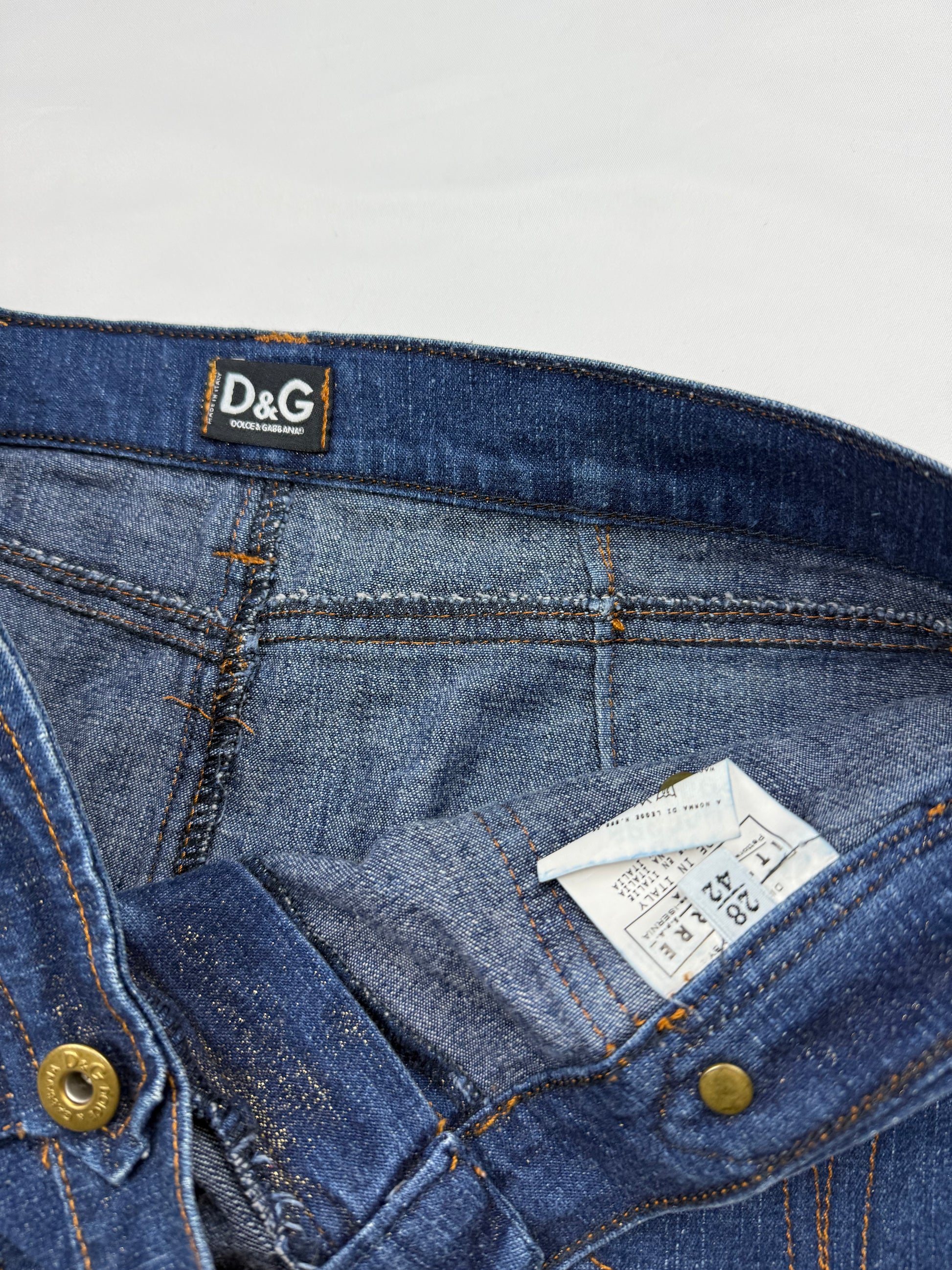 Navy blue denim low rise mini skirt (M/L)