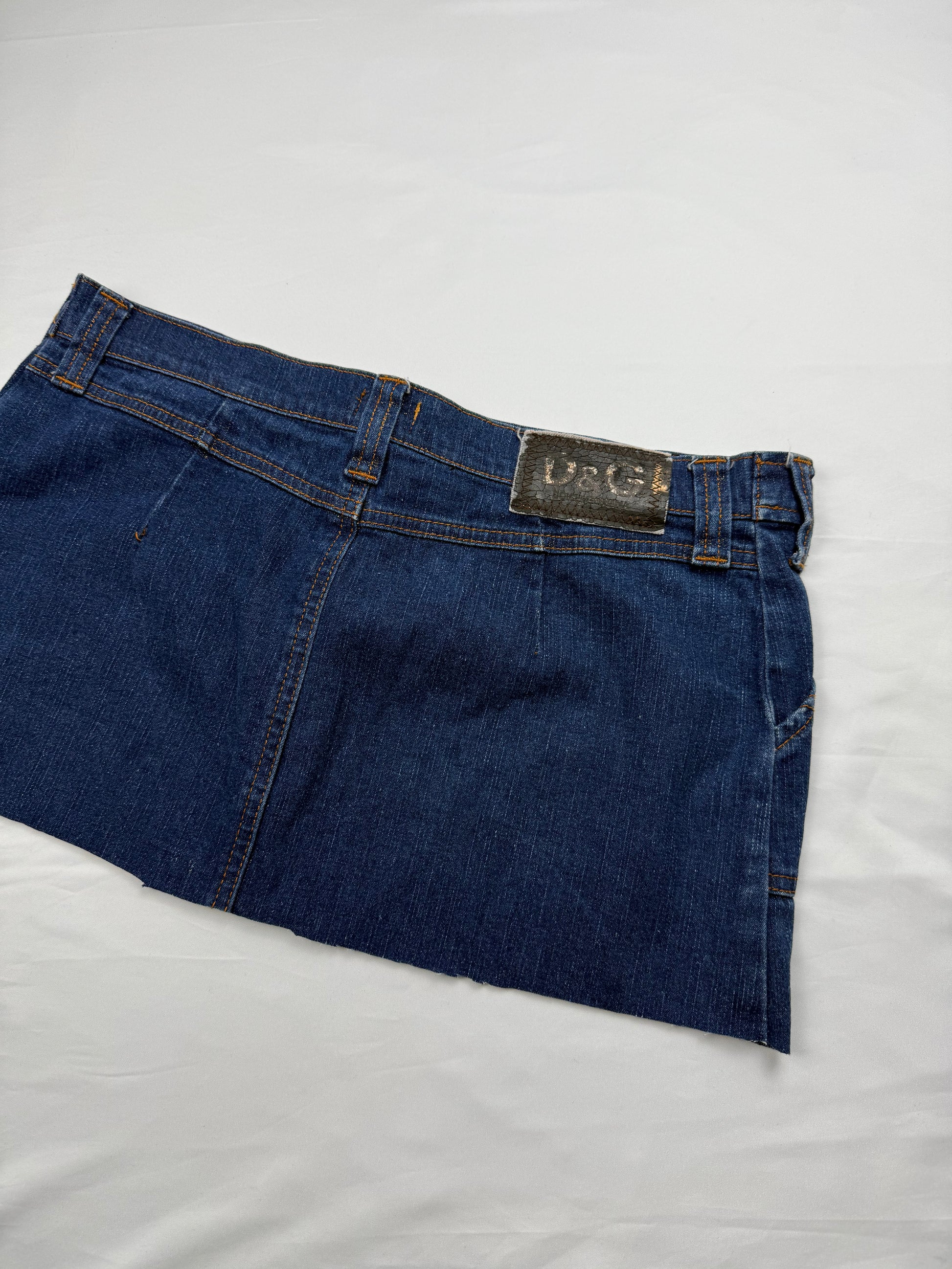 Navy blue denim low rise mini skirt (M/L)