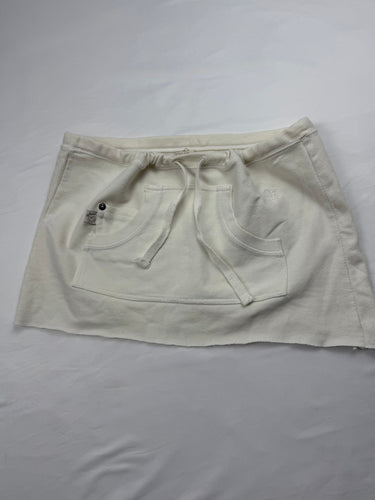 White cream low rise 100% cotton mini/ micro skirt (S/M)