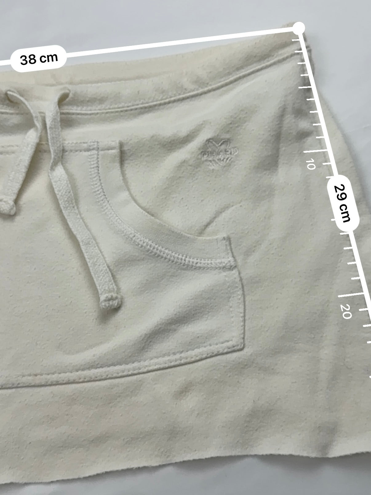 White cream low rise 100% cotton mini/ micro skirt (S/M)