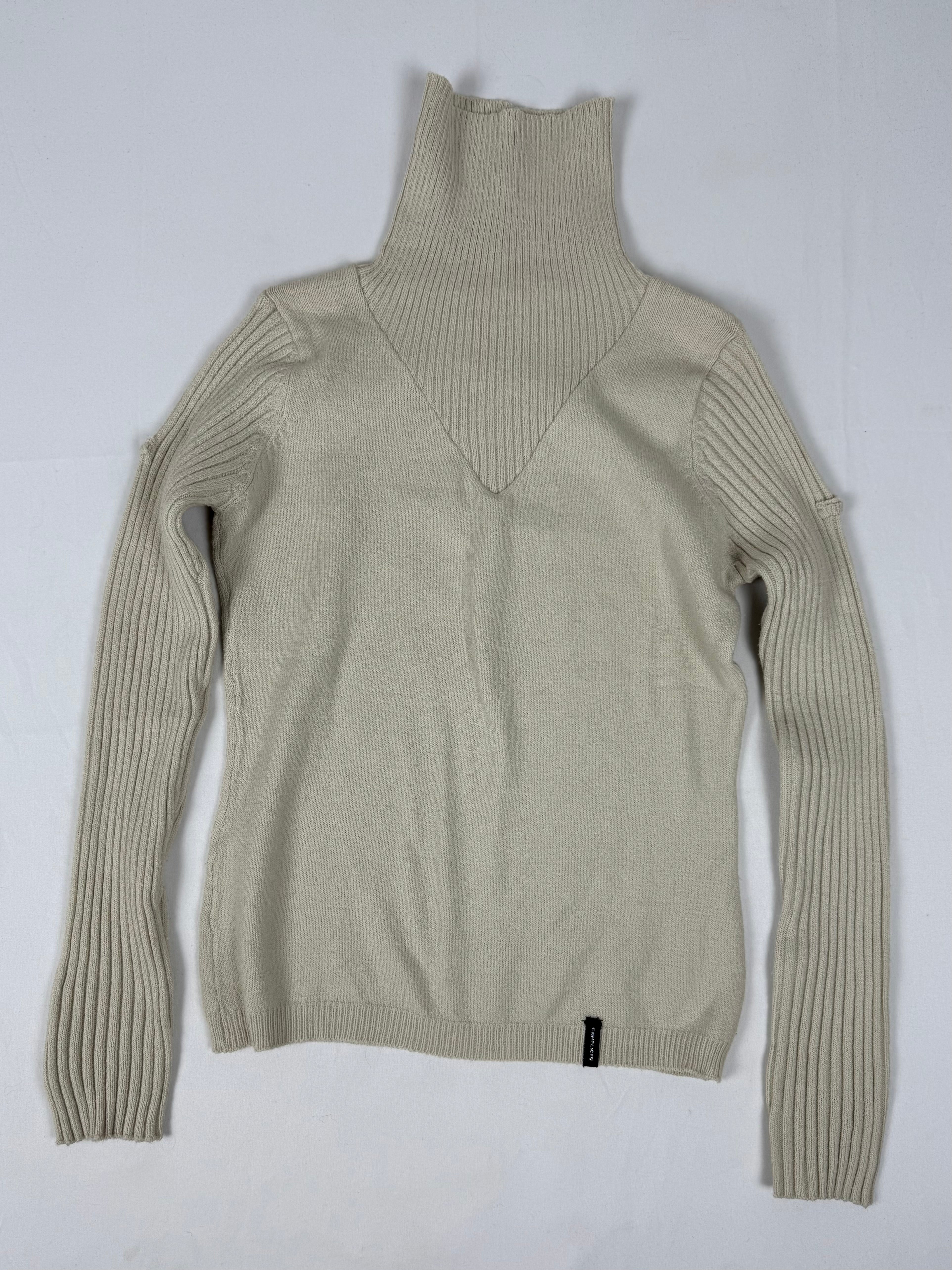 Pull à col roulé beige (S/M)