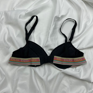 Black logo band balcony vintage bra