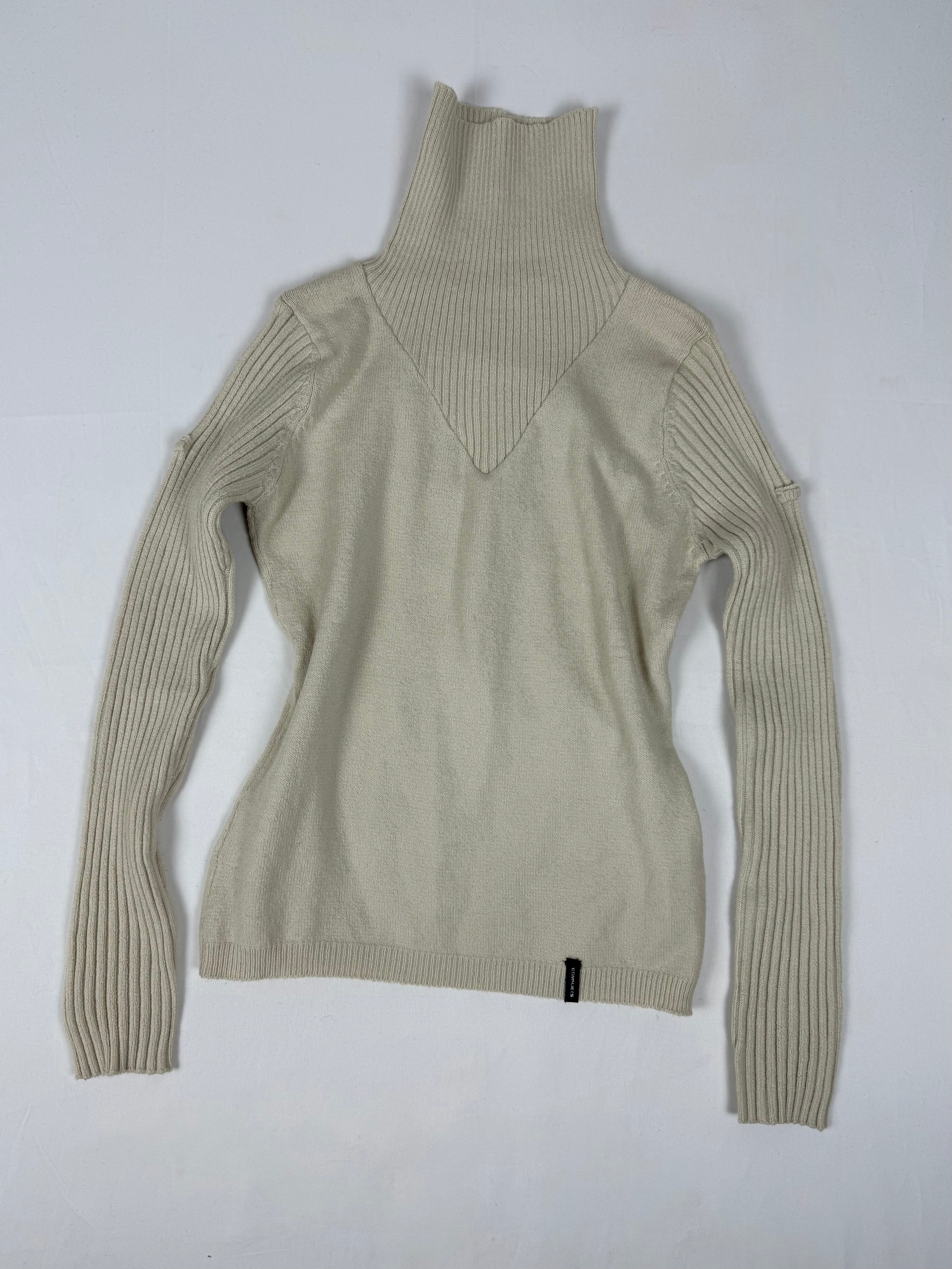 Pull à col roulé beige (S/M)