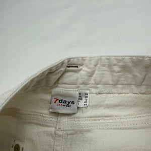 White denim low rise mini skirt (S)