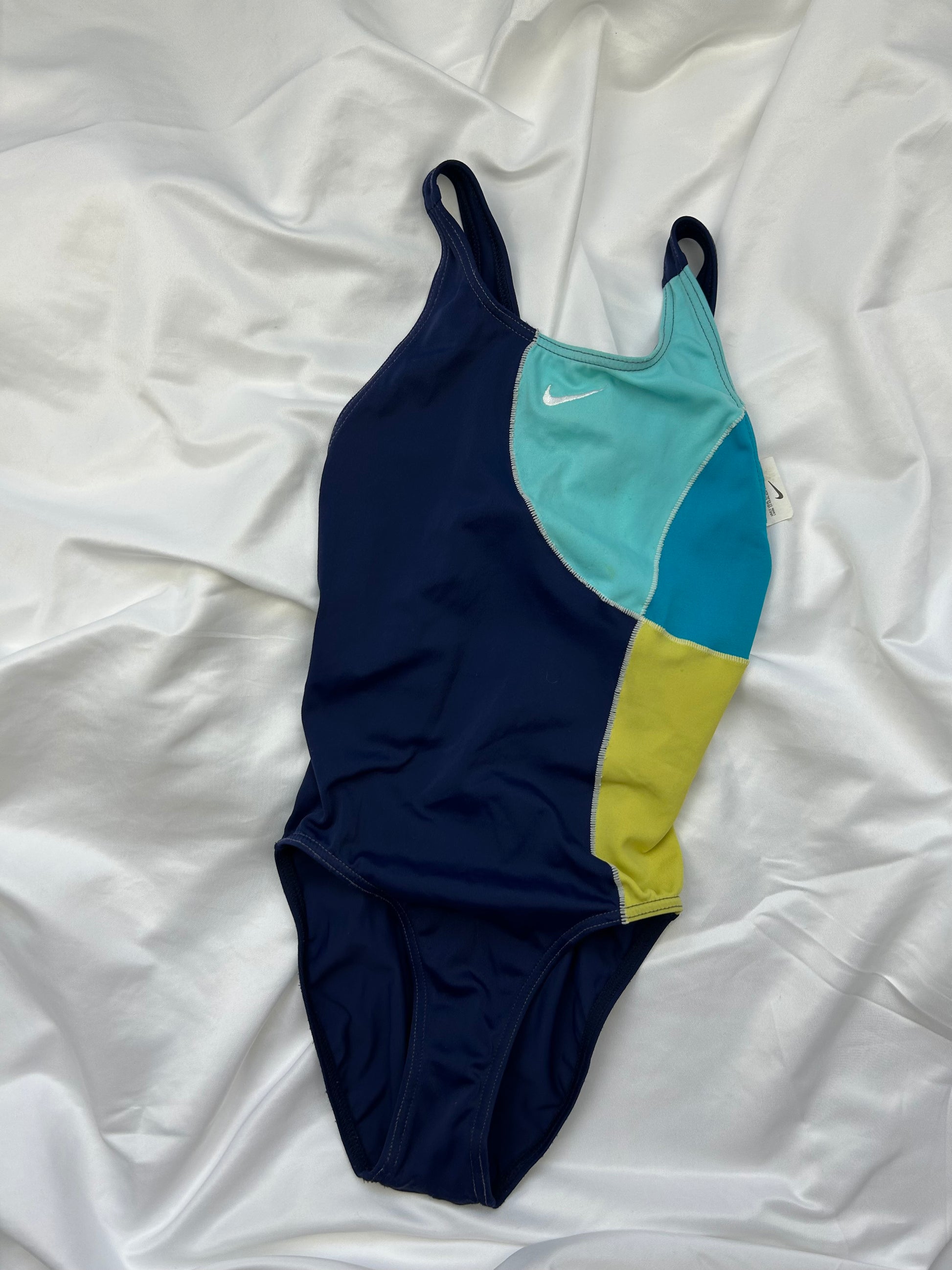 Blue swoosh logo swimsuit body (XXS)