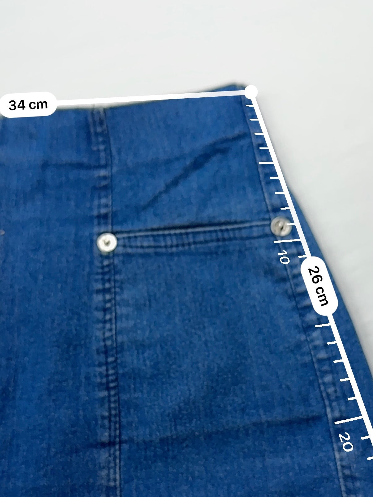 Navy denim super stretchy low rise mini skirt (S)