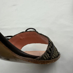 Brown monogram kitten heels mules (37.5)