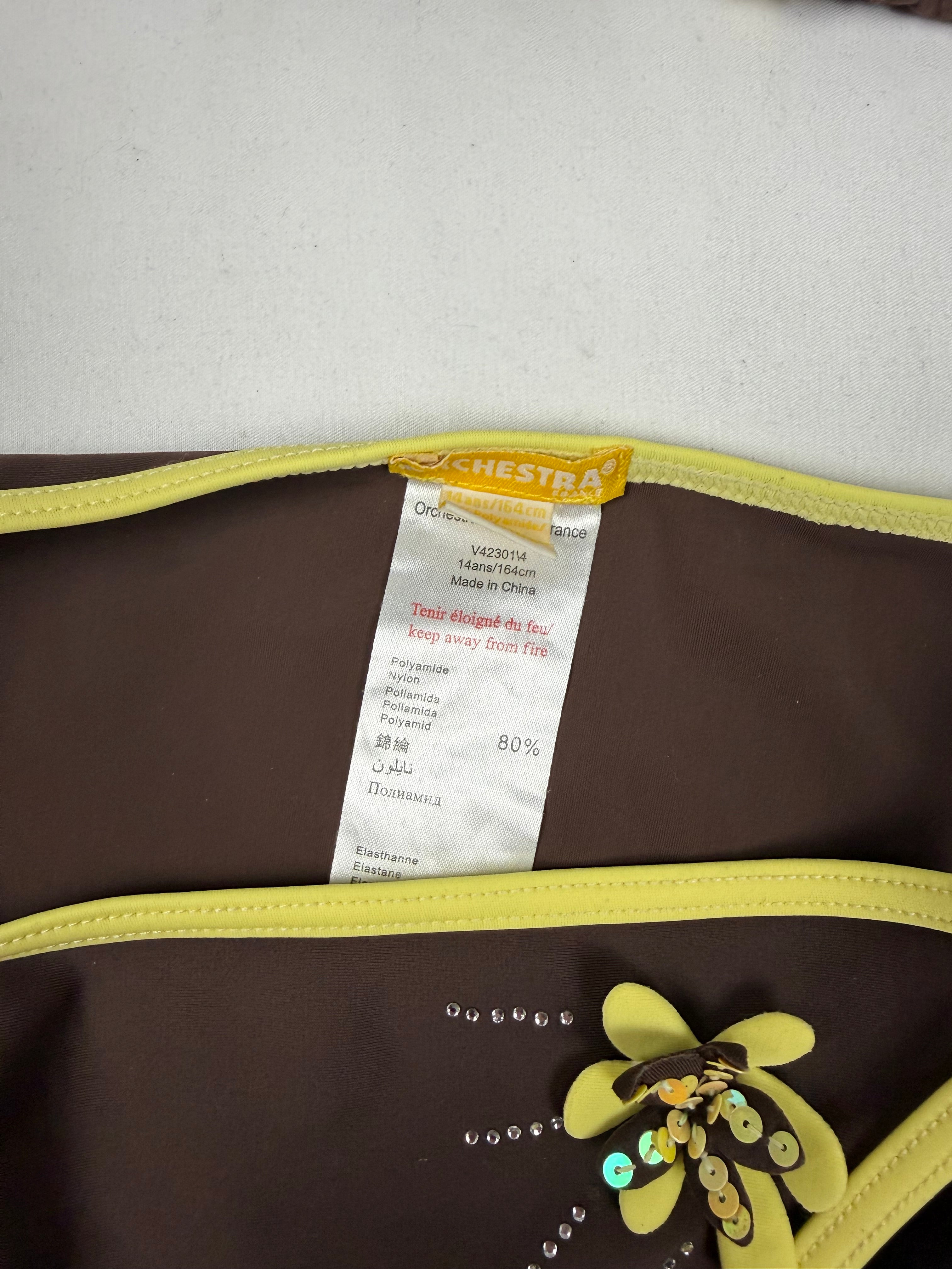 Brown low rise bikini set (XS)