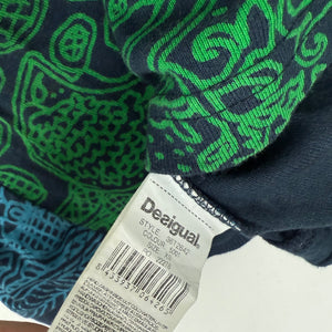 Navy graphic V neck jumper (XS/S)