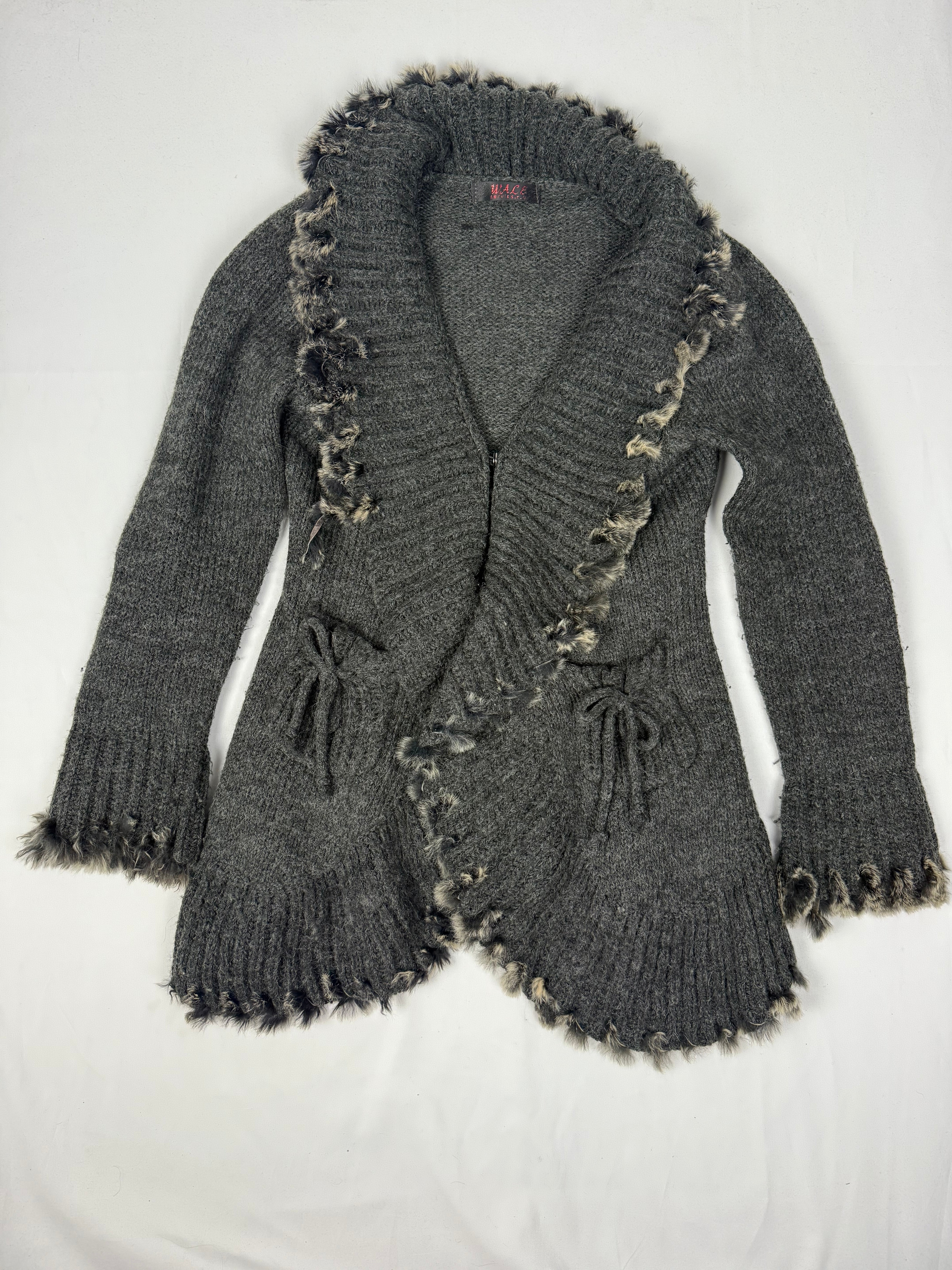 Grey wool cardigan jumper (S/M)