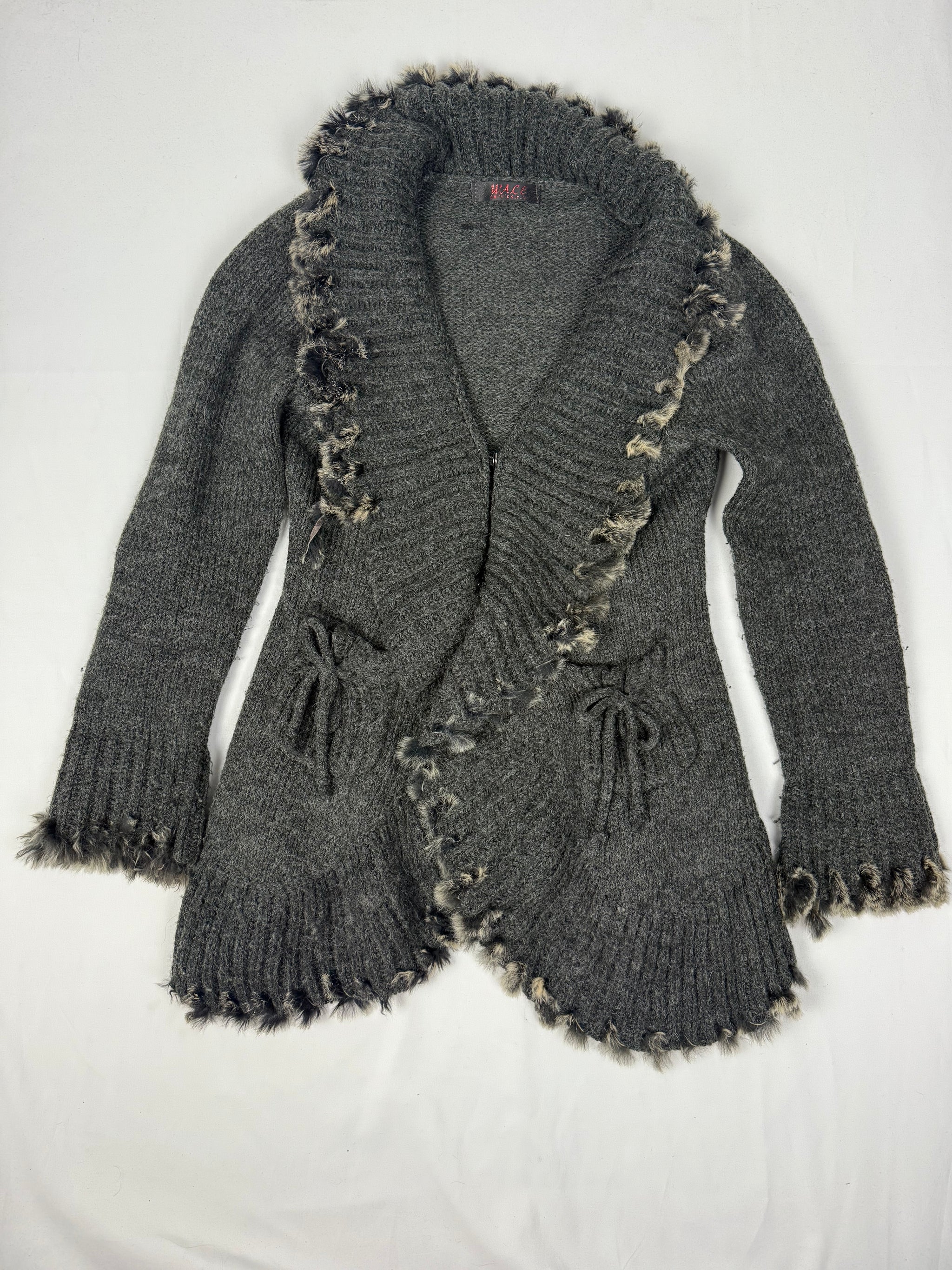 Grey wool cardigan jumper (S/M)