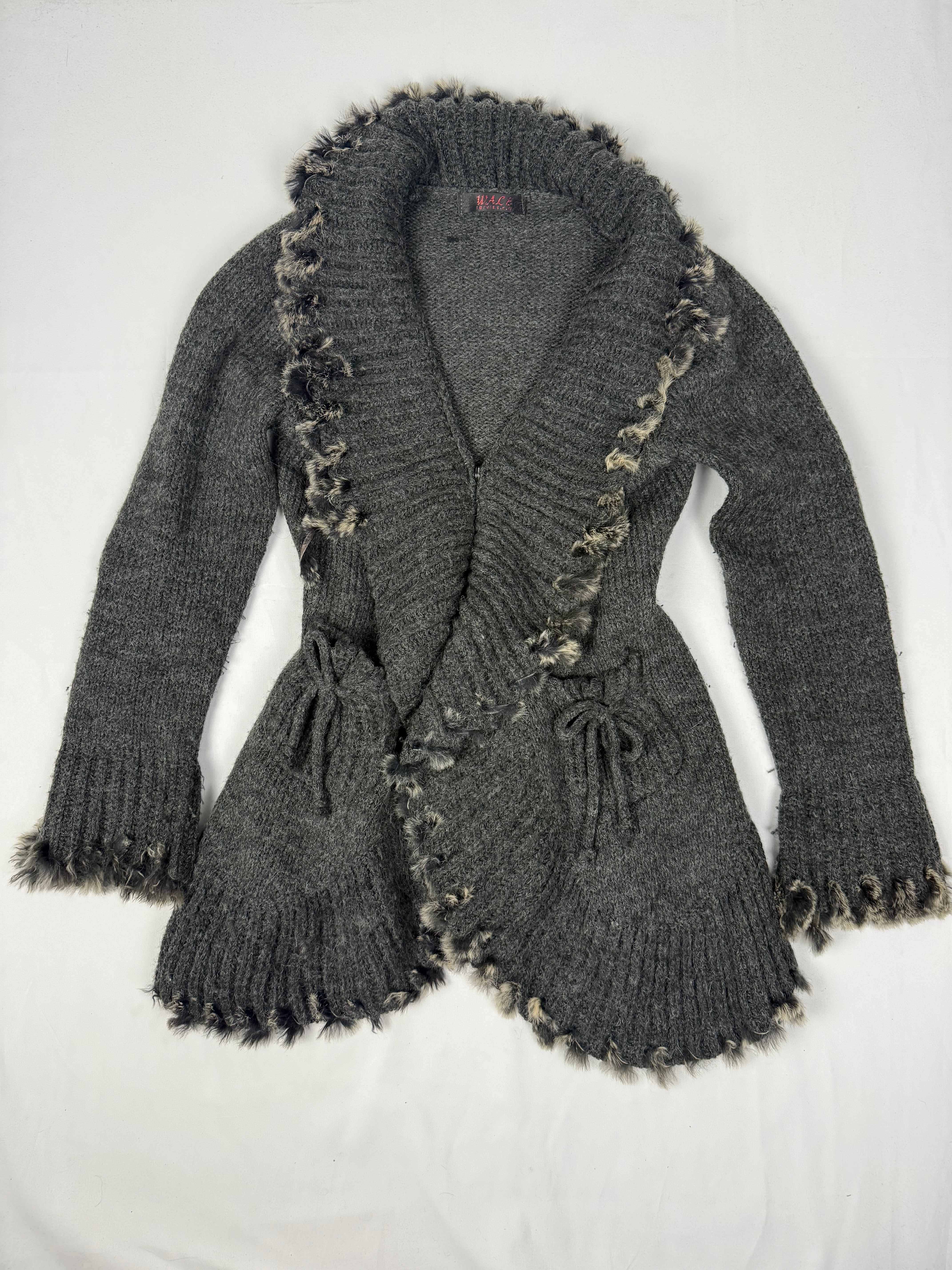 Grey wool cardigan jumper (S/M)