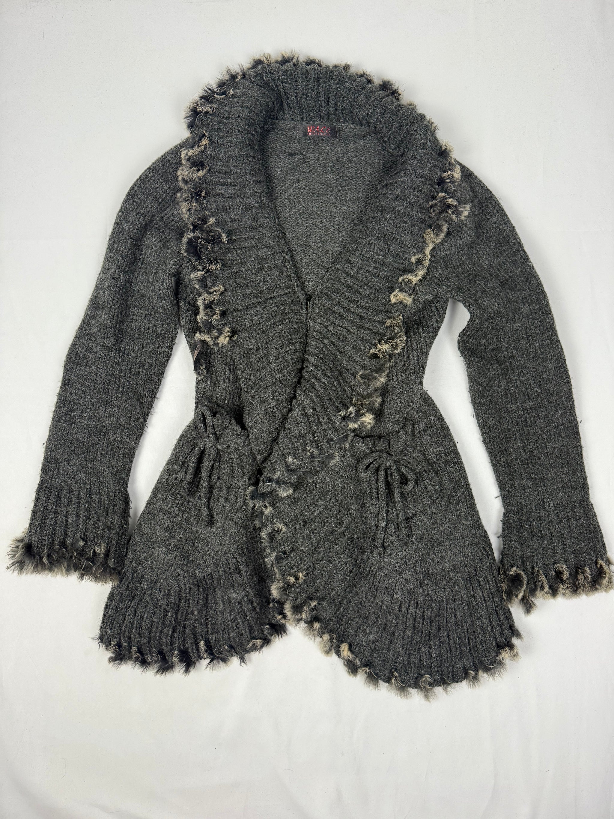 Grey wool cardigan jumper (S/M)