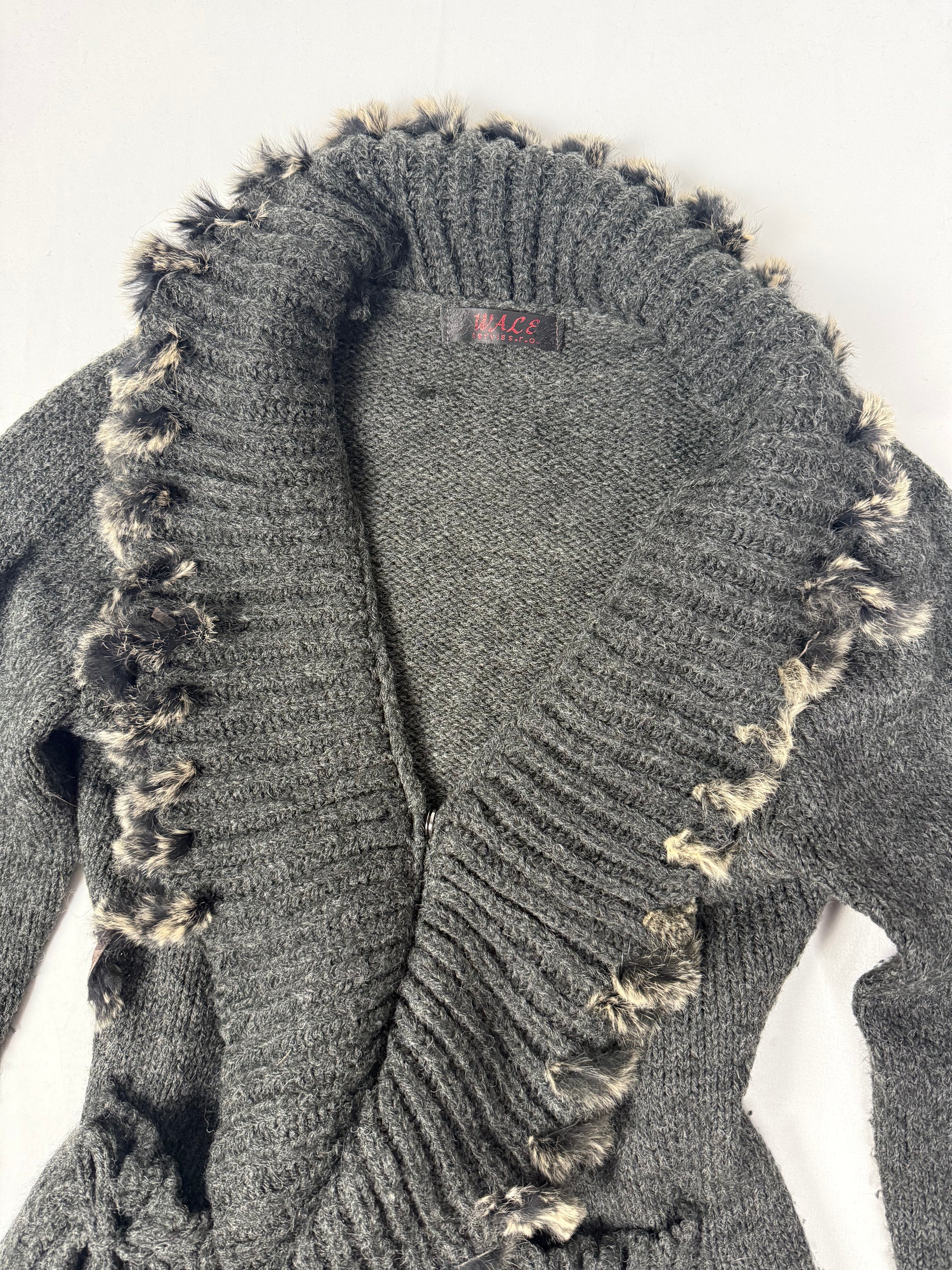 Grey wool cardigan jumper (S/M)