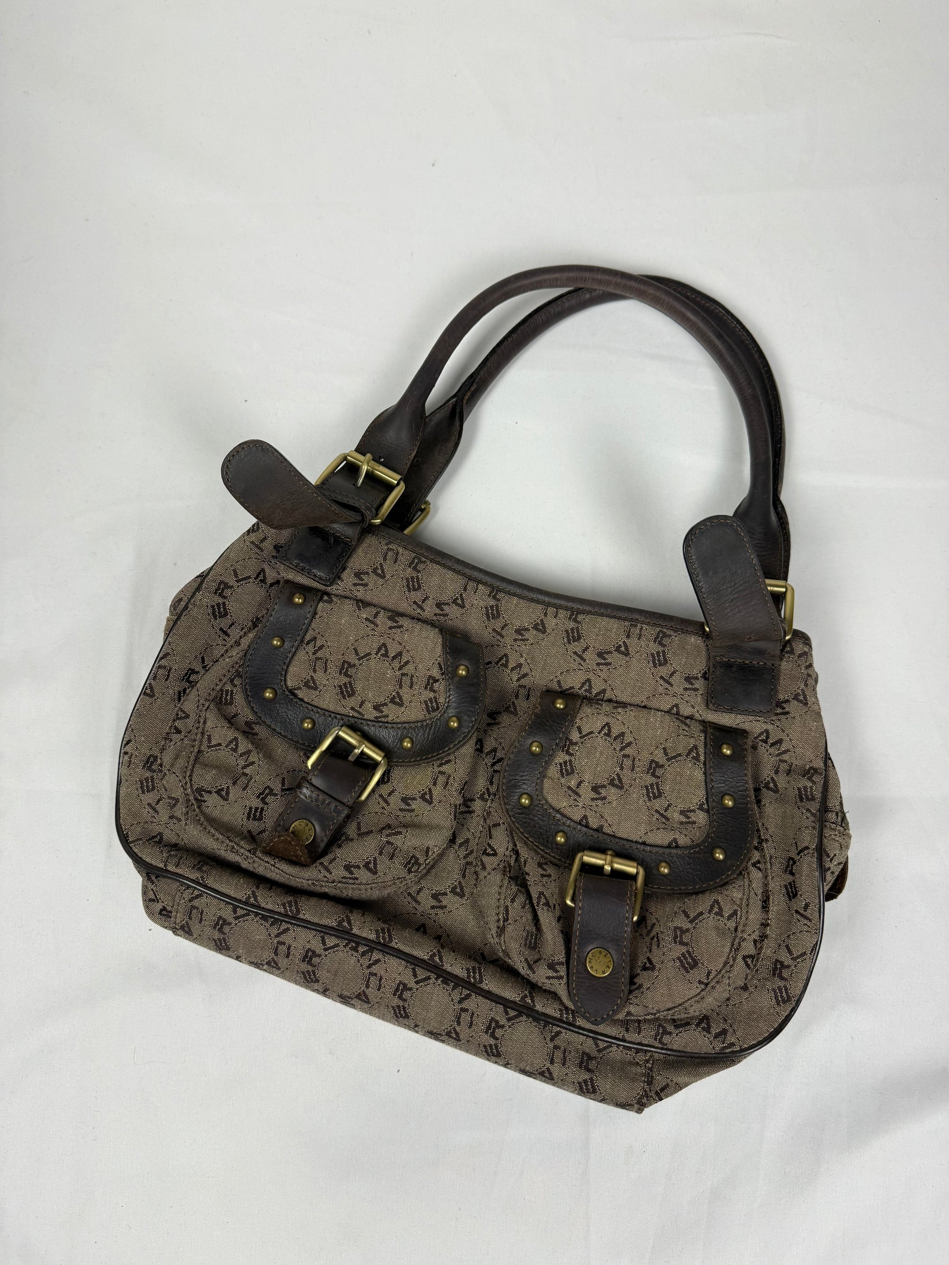 Beige medium monogram shoulder bag (34x20cm)