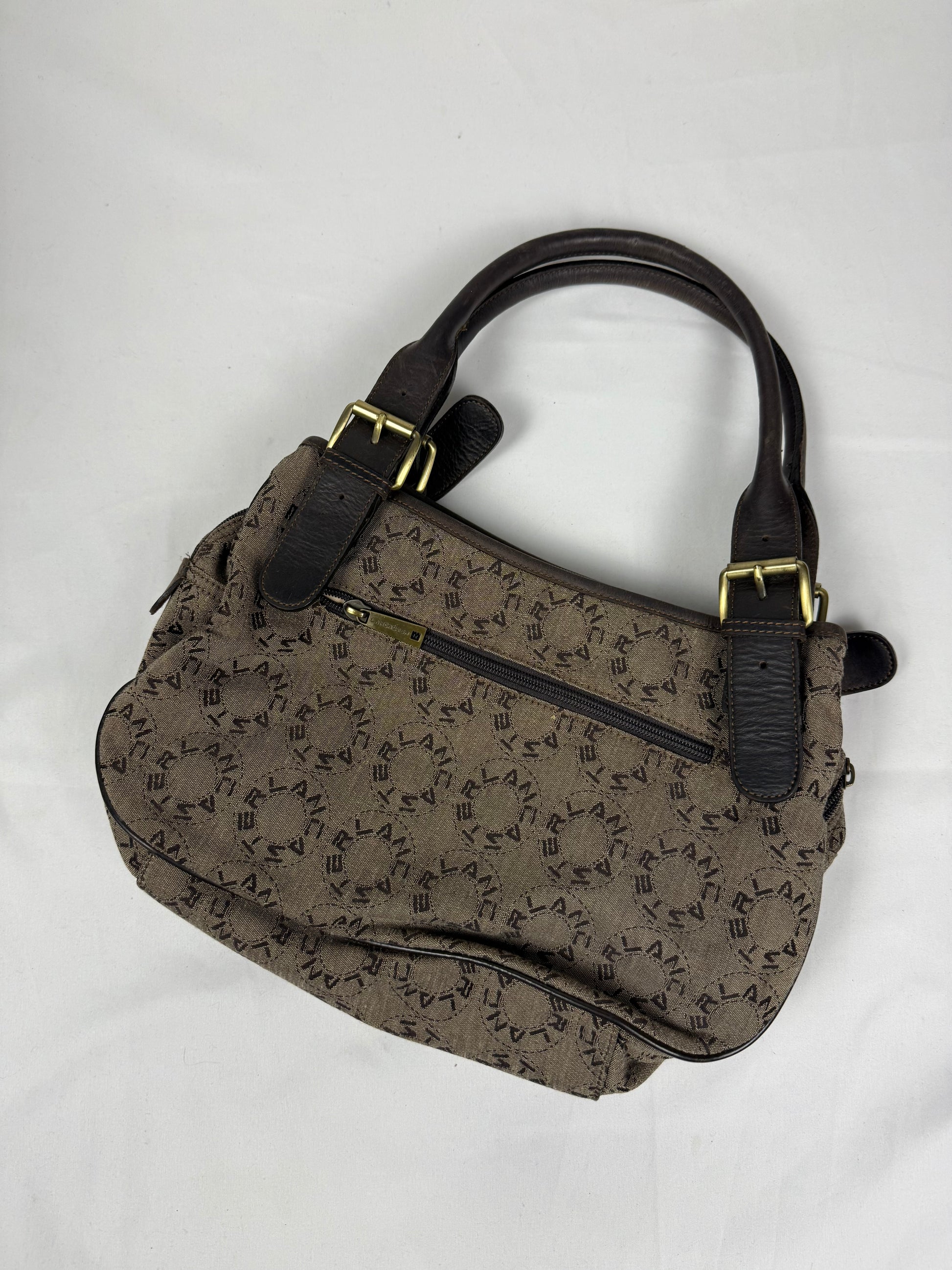 Beige medium monogram shoulder bag (34x20cm)