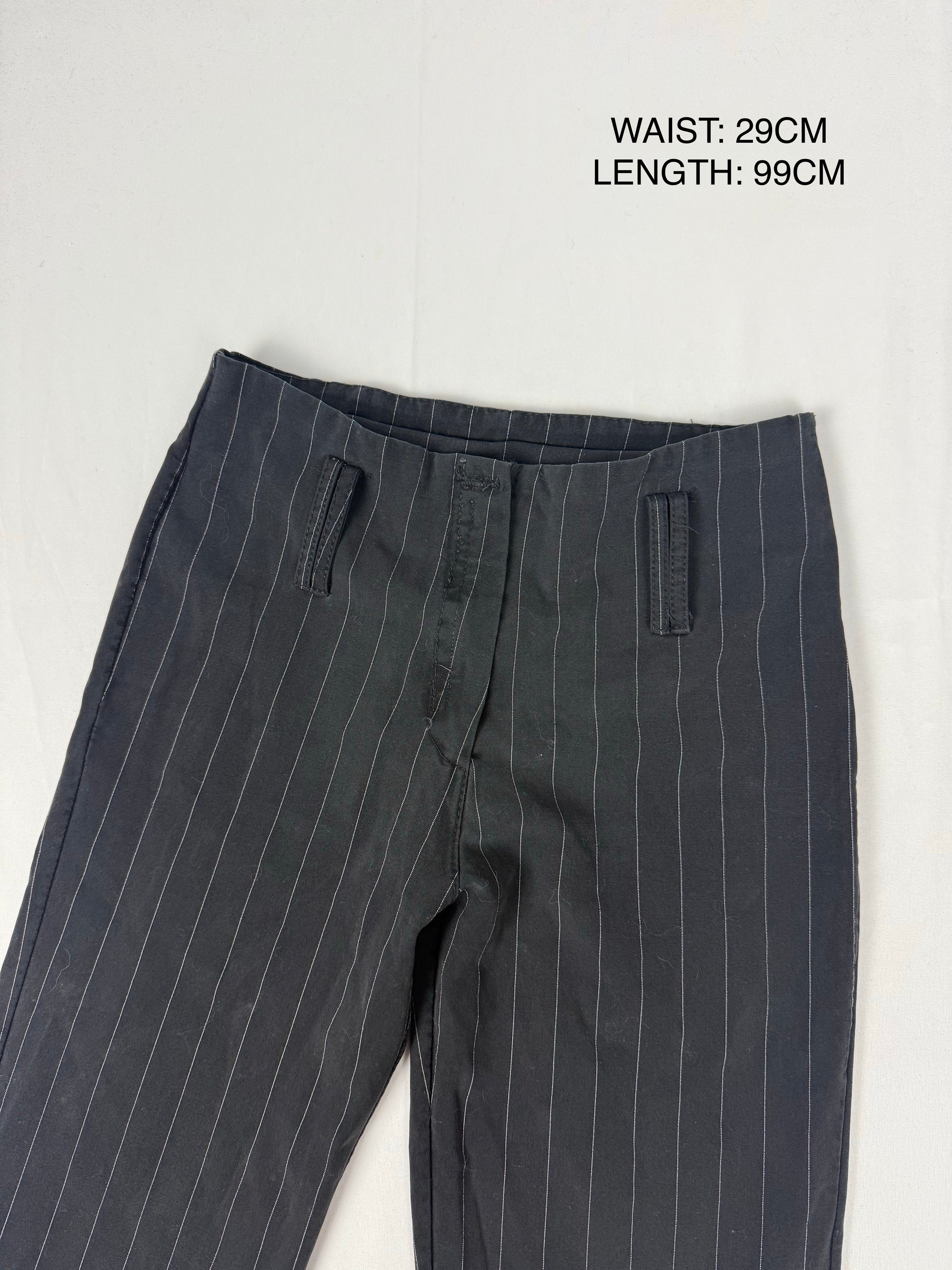 Black office low rise flare pants (XS)