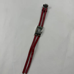 Vintage red leather inox bracelet jewelry watch